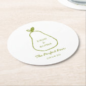 Perfect Pair - Chic Pear Illustration Schattigee b Ronde Kartonnen Onderzetter (Gebogen)