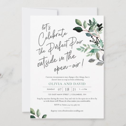 Perfect Pair Couples Douche Uitnodiging - Groen (Voorkant)