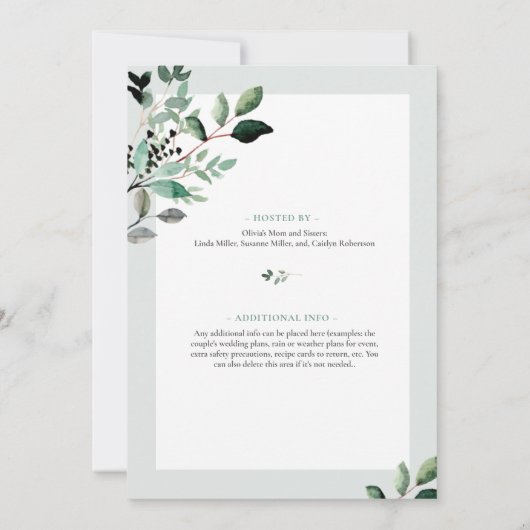 Perfect Pair Couples Douche Uitnodiging - Groen (Achterkant)