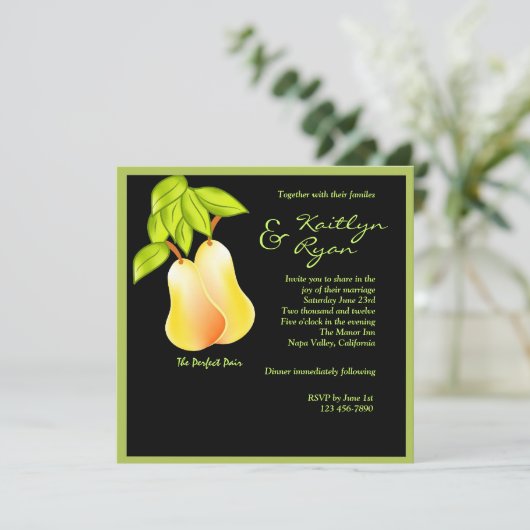 Perfect Pair Fall Wedding Uitnodiging (Staand voorkant)