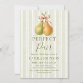Perfect Pair Groen Peer Bruiloft Uitnodiging (Voorkant)