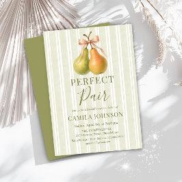 Perfect Pair Groen Peer Bruiloft Uitnodiging