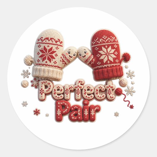 Perfect Pair Mutsjes Sticker (Voorkant)