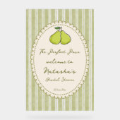 Perfect pair pear bridal shower welcome sign acryl bord (Voorkant)
