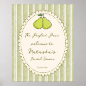 Perfect pair pear bridal shower welcome sign poster (Voorkant)