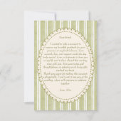 Perfect pair sage green stripe pear bridal shower bedankkaart (Achterkant)