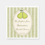 Perfect pair sage green stripe pear bridal shower servet (Voorkant)