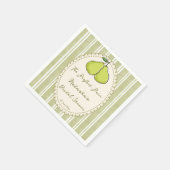 Perfect pair sage green stripe pear bridal shower servet (Hoek)