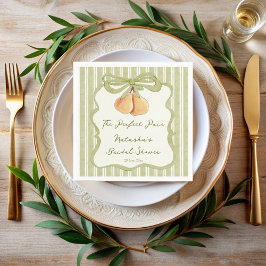 Perfect pair sage green stripe pear bridal shower servet