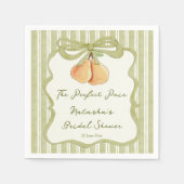Perfect pair sage green stripe pear bridal shower servet (Voorkant)