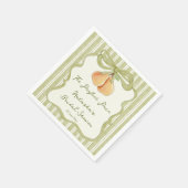 Perfect pair sage green stripe pear bridal shower servet (Hoek)