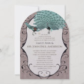 Perfect Pair Teal & Mink Damask Pauw Kaart (Voorkant)