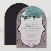 Perfect Pair Teal & Mink Damask Pauw Kaart (Voorkant / Achterkant)
