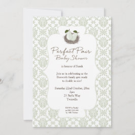 Perfect Pair Twin Baby shower Invitation Kaart