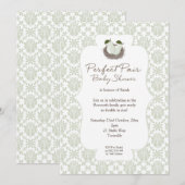 Perfect Pair Twin Baby shower Invitation Kaart (Voorkant / Achterkant)