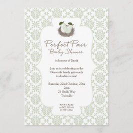 Perfect Pair Twin Baby shower Invitation Kaart