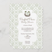 Perfect Pair Twin Baby shower Uitnodiging (Voorkant / Achterkant)