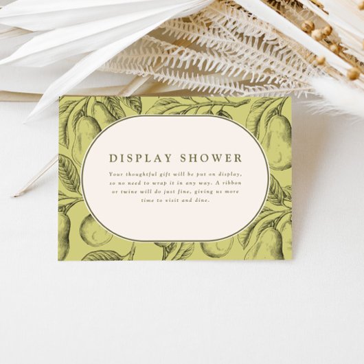 Perfect Pair Vintage Pear Bridal Shower Informatiekaartje