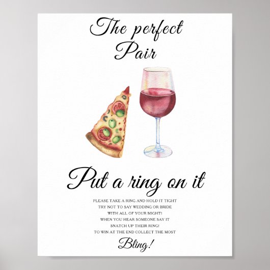 Perfect pair vrijgezellenfeest Zet een ring op het Poster (Voorkant)