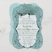 Perfect Pair Zee Blue Damask Peacock Elegance Kaart (Voorkant / Achterkant)