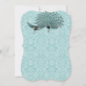 Perfect Pair Zee Blue Damask Peacock Elegance Kaart (Achterkant)