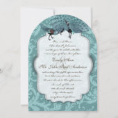 Perfect Pair Zee Blue Damask Peacock Elegance Kaart (Voorkant)