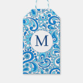 Perfect Paisley Blauw Handtekening  Cadeaulabel (Voorkant)