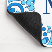 Perfect Paisley Blue Monogram Muismat (Hoek)