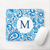 Perfect Paisley Blue Monogram Muismat (Met muis)