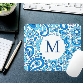 Perfect Paisley Blue Monogram Muismat