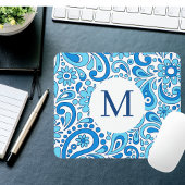 Perfect Paisley Blue Monogram Muismat