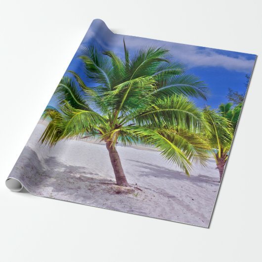 Perfect palm Tree Tropical Island Beach Cadeaupapier (Uitgerold)