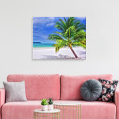 Perfect palm Tree Tropical Island Beach Canvas Afdruk (Insitu (Woonkamer))