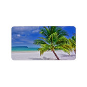 Perfect palm Tree Tropical Island Beach Etiket (Voorkant)
