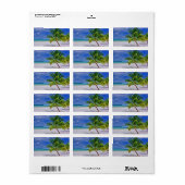 Perfect palm Tree Tropical Island Beach Etiket (Full Sheet)