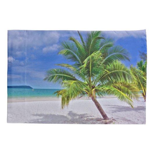 Perfect palm Tree Tropical Island Beach Kussensloop (Achterkant)