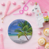 Perfect palm Tree Tropical Island Beach Papieren Bordje (Feest)