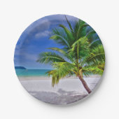 Perfect palm Tree Tropical Island Beach Papieren Bordje (Voorkant)