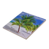 Perfect palm Tree Tropical Island Beach Tegeltje (Zijkant)