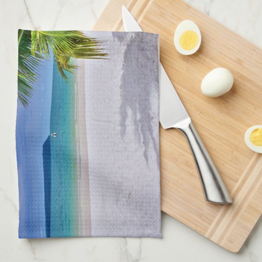 Perfect palm Tree Tropical Island Beach Theedoek (Quarter Fold)
