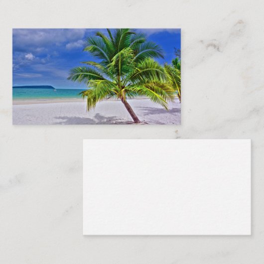 Perfect palm Tree Tropical Island Beach Visitekaartje (Voorkant / Achterkant)
