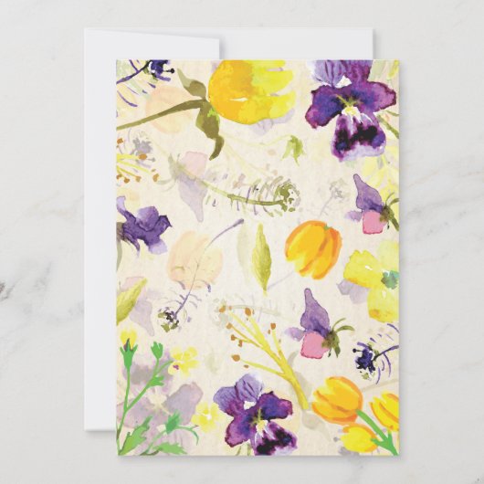 Perfect Pansies bruiloft uitnodiging (Achterkant)