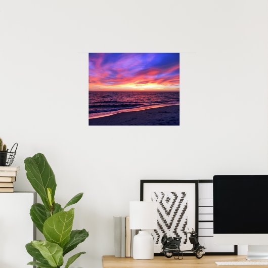 Perfect Paradise Beach Sunset Poster (Thuiskantoor)