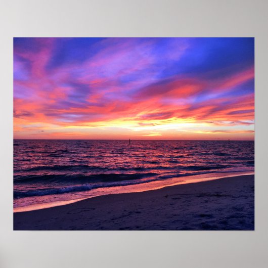 Perfect Paradise Beach Sunset Poster (Voorkant)