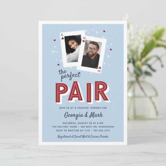 Perfect parasodie Casino Theme Couples Shower Kaart (Staand voorkant)