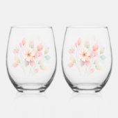 Perfect Pastel Florals Wijnglas Zonder Voet (Achterkant)