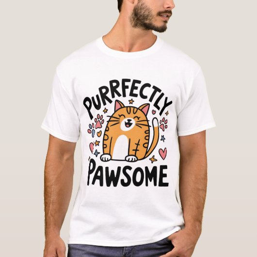 Perfect Pawsome Cat Lover T-shirt (Voorkant)