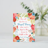 Perfect Peace Floral Design Isaiah 26:3 KJV Briefkaart (Staand voorkant)
