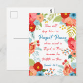 Perfect Peace Floral Design Isaiah 26:3 KJV Briefkaart (Voorkant / Achterkant)