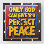 Perfect Peace from God Textured Art Vierkante Klok (Voorkant)